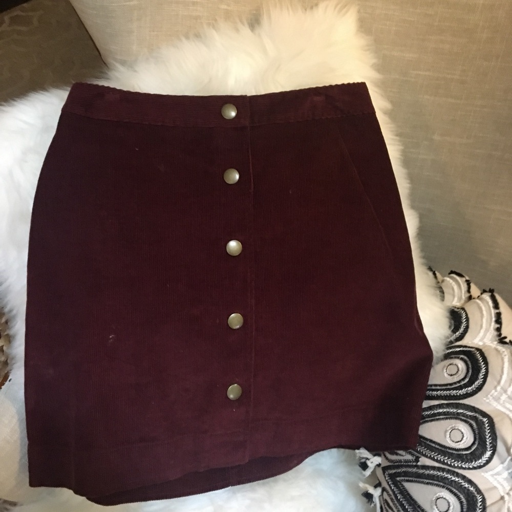 Corduroy button up mini skirt